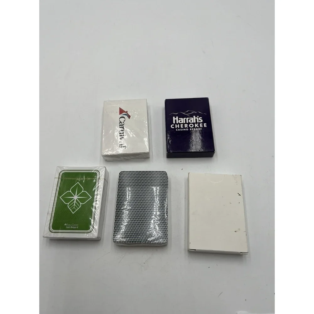 Lot of 5 Advertising Playing Card Decks Carnival Jeep Harrah's Cherokee